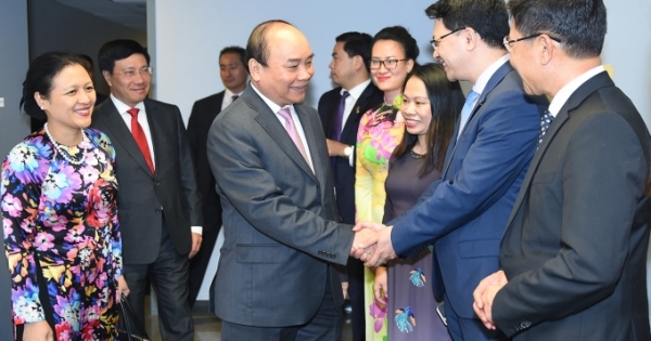 Thủ tướng Nguyễn Xuân Phúc thăm phái đoàn Thường trực Việt Nam tại Liên Hợp Quốc