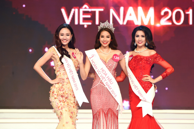 Top 3 Hoa hậu Ho&agrave;n vũ 2015.