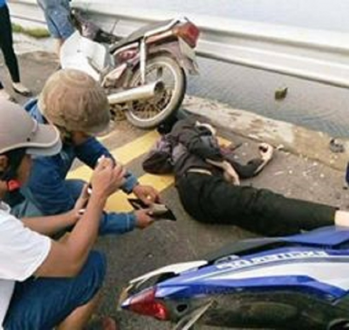 Hiện trường vụ TNGT.