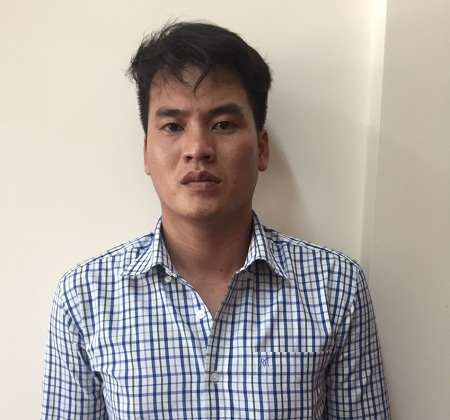 Đối tượng Long Văn Tường tại cơ quan CSĐT.