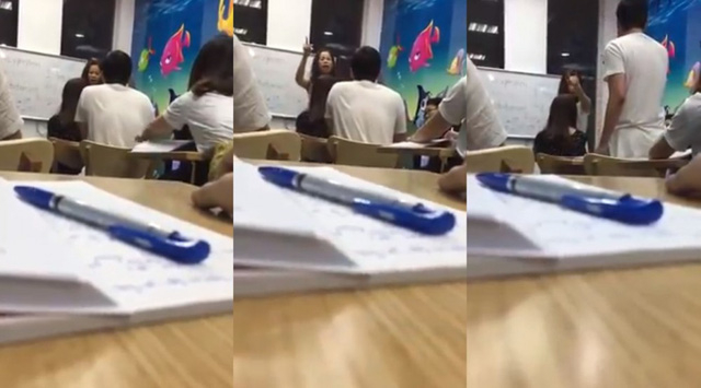 H&igrave;nh ảnh c&ocirc; Kim Tuyến chửi học vi&ecirc;n l&agrave; con lợn g&acirc;y sốt cộng đồng mạng. Ảnh cắt từ clip.