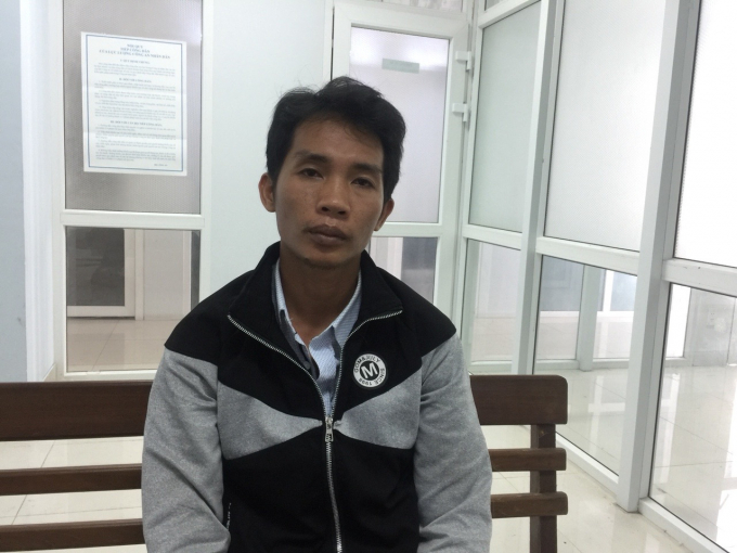 Nghi can Mang Hải tại trụ sở c&ocirc;ng an.&nbsp;