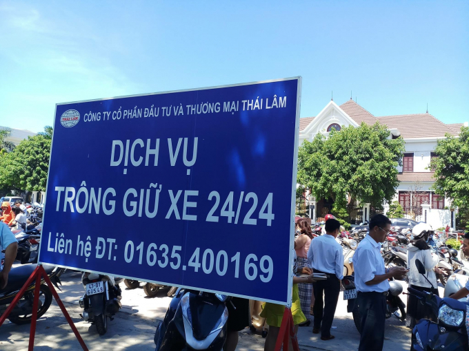 C&ocirc;ng ty Th&aacute;i L&acirc;m đầu thầu thu ph&iacute; xe tại Cổ viện Ch&agrave;m, b&atilde;i đậu xe đường 2/9. Ảnh: FB.