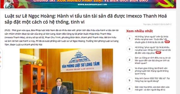 Ai đang “tiếp tay” cho Imexco Thanh Hóa tẩu tán tài sản?