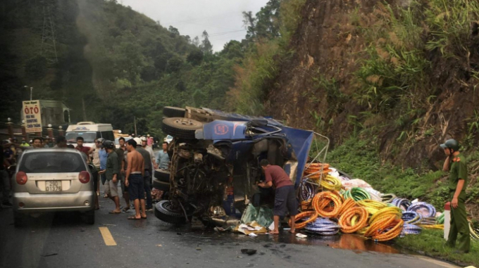 Hiện trường vụ tai nạn.