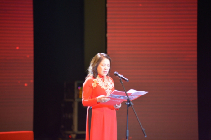 Chủ tịch Hội Chữ thập đỏ Việt Nam Nguyễn Thị Xu&acirc;n Thu ph&aacute;t biểu tại Lễ vinh danh.