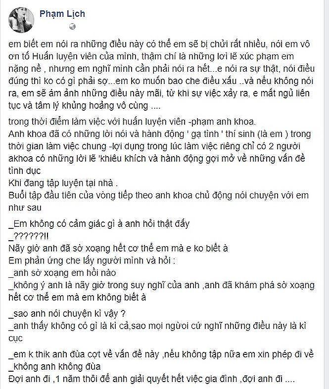 Phạm Lịch khiến dư luận sốc khi bất ngờ tố Phạm Anh Khoa gạ t&igrave;nh.