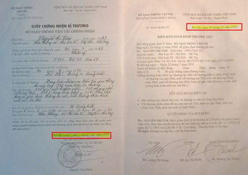 Giấy chứng nhận bị thương v&agrave; bi&ecirc;n bản gi&aacute;m định tỷ lệ thương tật được l&agrave;m rất &ldquo;khẩn trương&rdquo;&nbsp;khi c&ograve;n&nbsp;2 ng&agrave;y&nbsp;nữa l&agrave; kết th&uacute;c việc&nbsp;x&aacute;c nhận thương binh, liệt sỹ&nbsp;l&agrave; TNXP- Ảnh: Xu&acirc;n Ho&agrave;ng.&nbsp;