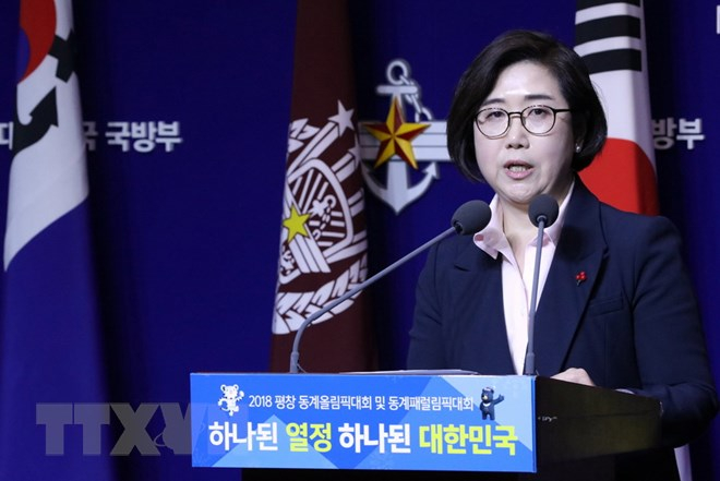 Người ph&aacute;t ng&ocirc;n Bộ Quốc ph&ograve;ng H&agrave;n Quốc Choi Hyun-soo. (Nguồn: Yonhap/TTXVN)