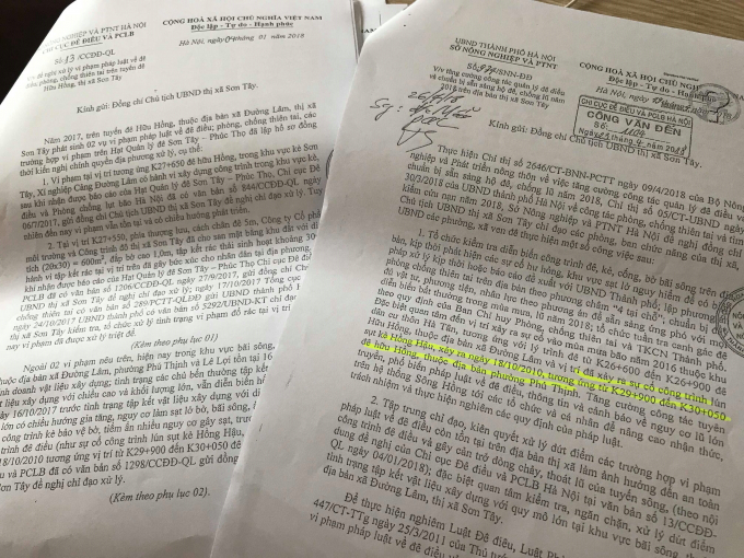 H&agrave;ng loạt văn bản lực lượng chức năng đề nghị Chủ tịch Thị x&atilde; Sơn T&acirc;y v&agrave;o cuộc xử l&yacute; trong v&ocirc; vọng