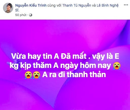 Nghệ sĩ Việt tiếc thương với sự ra đi của nghệ sĩ L&ecirc; B&igrave;nh