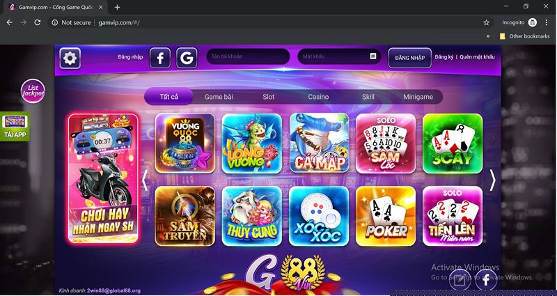 Nhan nhản sòng bạc online