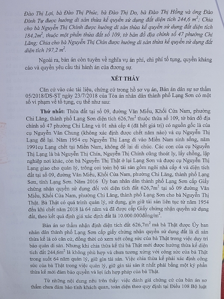 Viện Kiểm sát Nhân dân tỉnh Lạng Sơn quyết định kháng nghị đối với bản án sơ thẩm số 05/2018 của Tòa án Nhân dân TP Lạng Sơn