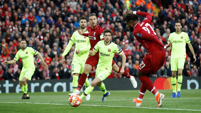 Origi mở ra hy vọng từ rất sớm cho Liverpool với bàn thắng ở phút thứ 7. Ảnh Getty