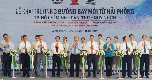 Thủ tướng cắt băng khai trương 3 đường bay mới từ Hải Phòng