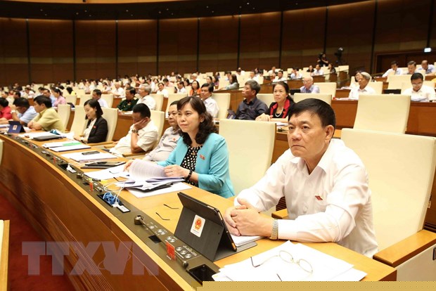 Đoàn Đại biểu Quốc hội tỉnh Bắc Ninh tại phiên họp. (Ảnh: Phương Hoa/TTXVN)