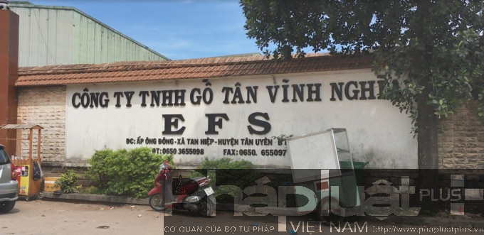 Công ty TNHH Gỗ Tân Vĩnh Nghĩa nơi xảy ra vụ cháy