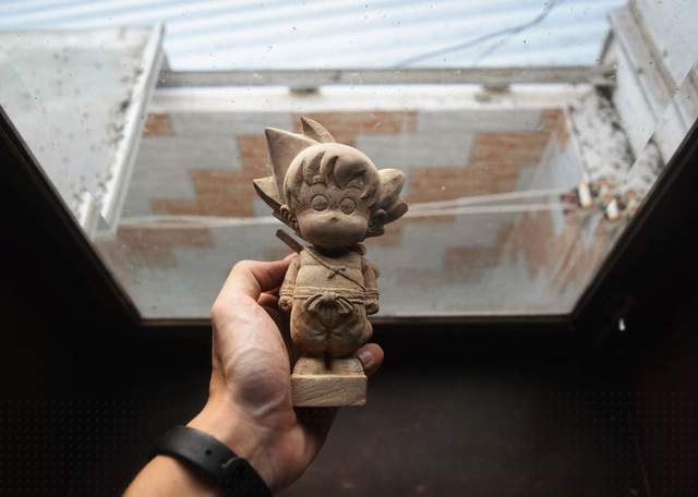 Mô hình gỗ đầu tiên mà Duy thực hiện có tên là Goku