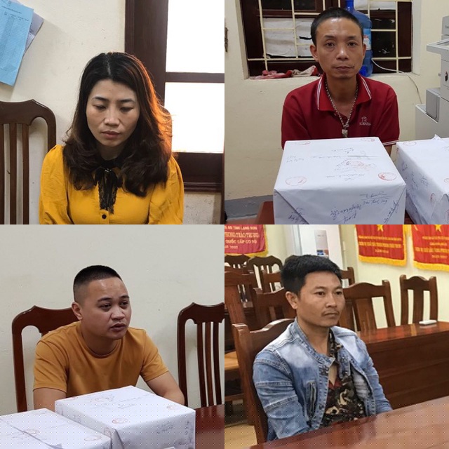 4 đối tượng tại cơ quan công an (Ảnh: Công an cung cấp).