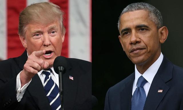 Tổng thống Mỹ Donald Trump và người tiền nhiệm Barack Obama (Ảnh: Getty)