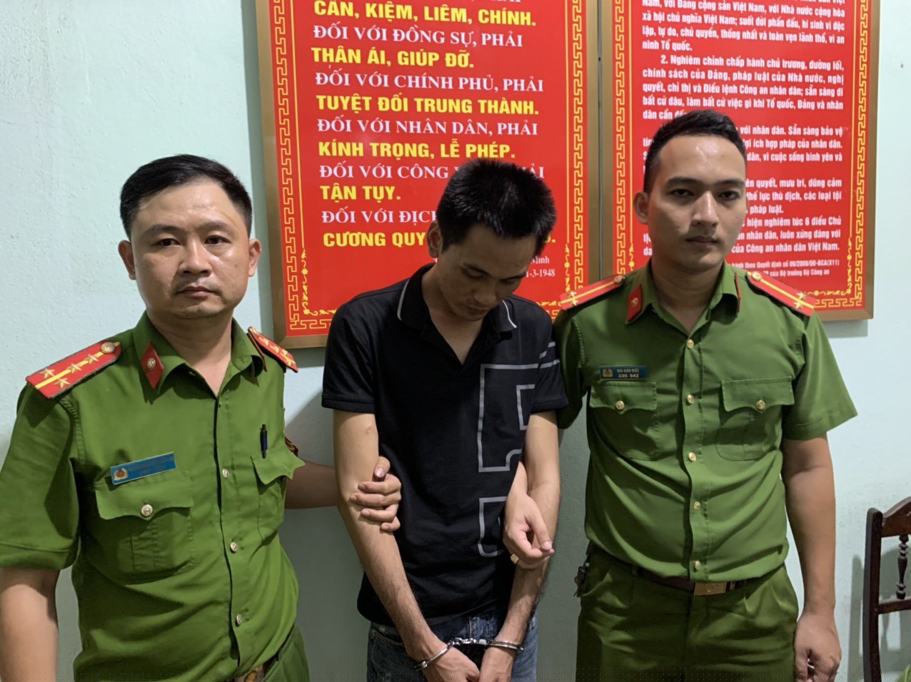 Đối tượng Phạm Đình Luận tại cơ quan Công an.