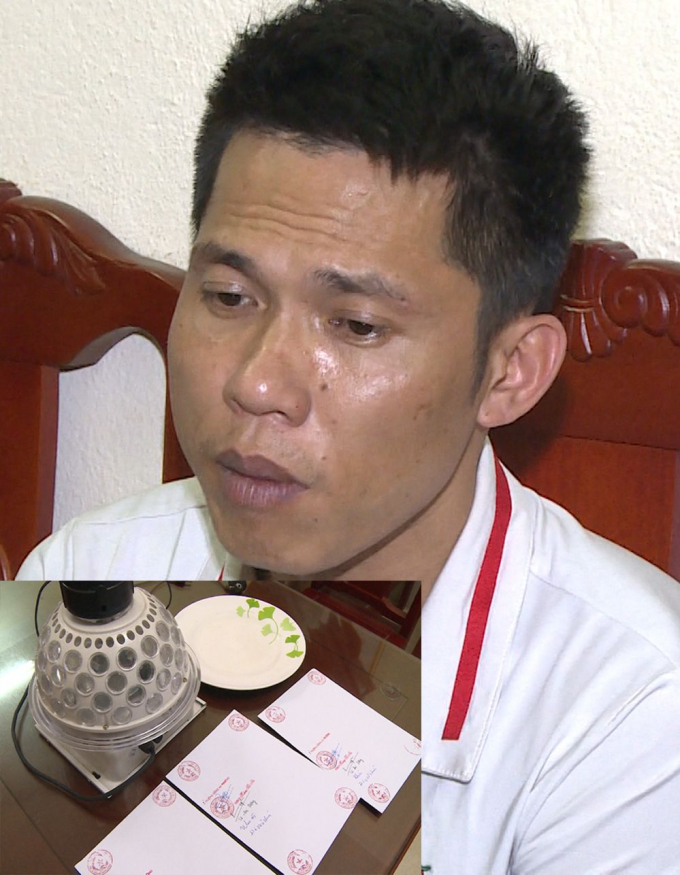 Đối tượng Hoàng Văn Đông và tang vật vụ án