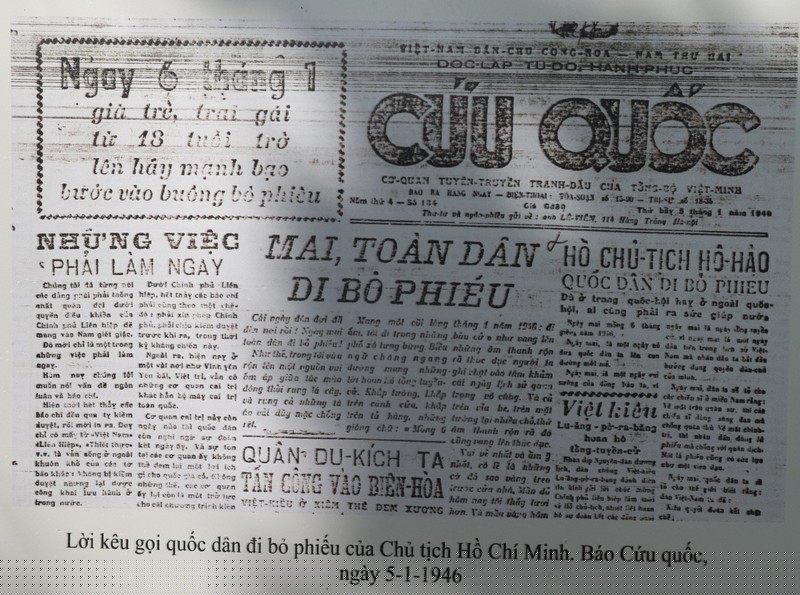 Lời kêu gọi quốc dân đi bỏ phiếu của Chủ tịch Hồ Chí Minh đăng trên báo Cứu quốc ngày 5/1/1946