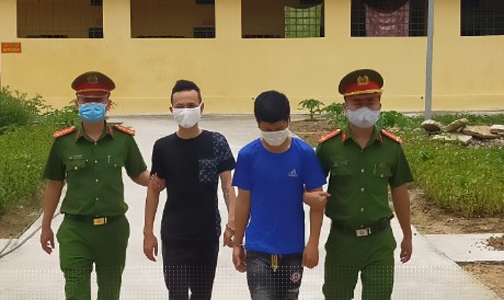 2 đối tượng Nguyễn Văn Nghĩa, Lê Trọng Quân vừa bị Công an thị xã Nghi Sơn bắt tạm giam