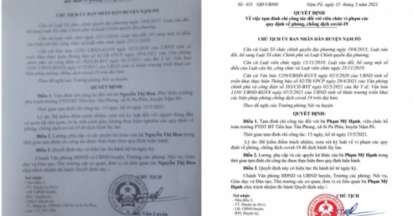 Điện Biên: Đình chỉ công tác 3 cán bộ vì để dịch bệnh lây lan