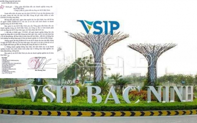 Từ 0h00 ngày 17/5, doanh nghiệp trong các KCN Bắc Ninh dừng sử dụng lao động đến từ tỉnh Bắc Giang