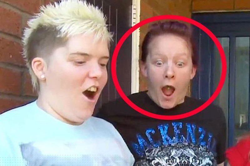 Biểu cảm của Rebecca (khoanh tròn) khi người tình đồng tính của mình trúng số độc đắc. 