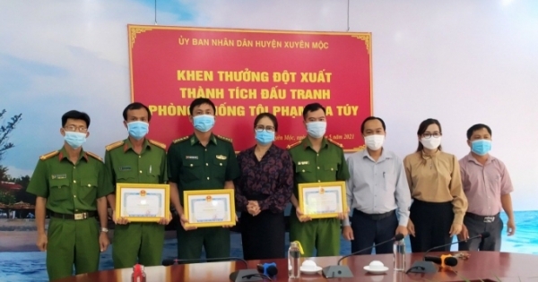 Bà Rịa - Vũng Tàu: 3 tập thể "đánh án" ma túy được huyện Xuyên Mộc khen thưởng