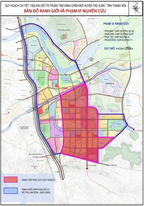 Quy hoạch chi tiết 1/500 khu đô thị trung tâm hành chính mới huyện Thọ Xuân