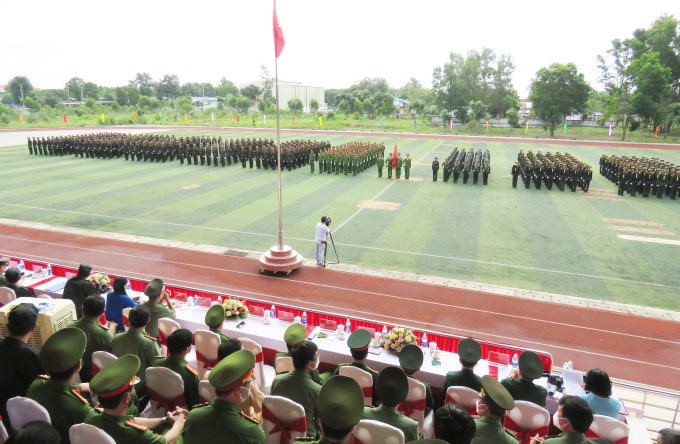 Toàn cảnh lễ bế giảng lớp huấn luyện đầu khóa với học viên thuộc Bộ Công an năm học 2021 - 2022.