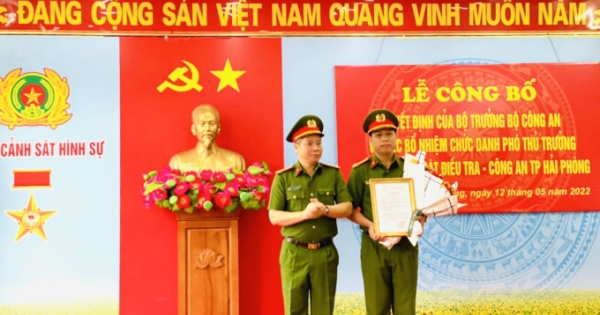 Bổ nhiệm Phó Thủ trưởng Cơ quan Cảnh sát điều tra Công an TP Hải Phòng