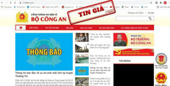 Cảnh báo hoạt động giả mạo website của Bộ Công an để lừa đảo, chiếm đoạt tài sản