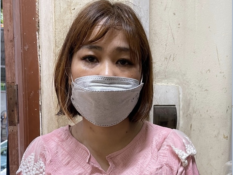 Tô Thị Duyên tại cơ quan Công an.