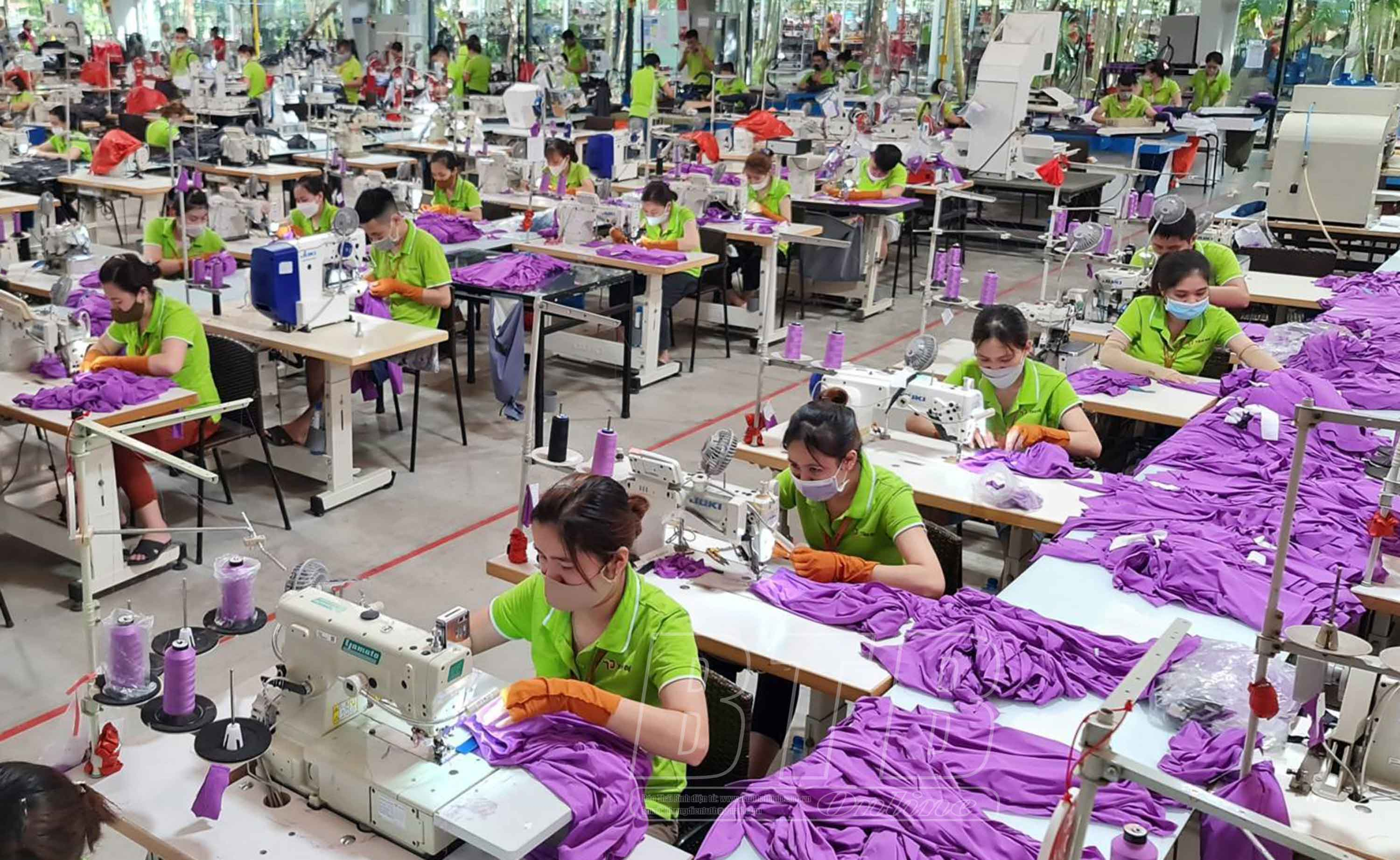 Phân xưởng may Công ty Tân Đệ. (Ảnh: Báo Thái Bình)