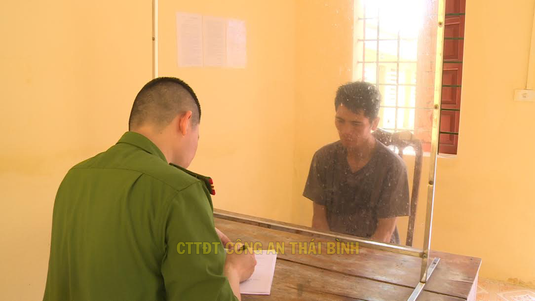 Đối tượng Khẩn tại cơ quan Công an.