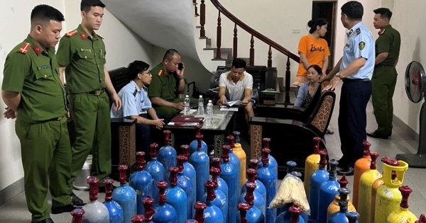 Quảng Ninh: Phát hiện điểm tàng trữ, mua bán trái phép khí N20