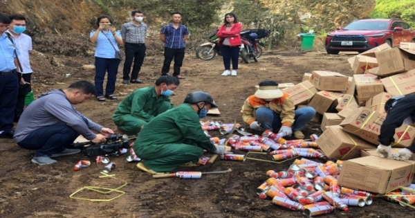 Tiêu hủy hơn 11 nghìn chai LPG mini