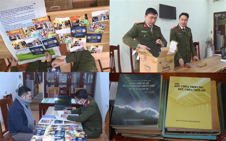 Công an thành phố Thanh Hóa triệt xóa một hội nhóm Hội thánh Đức Chúa trời mẹ - Ảnh: Bộ Công an