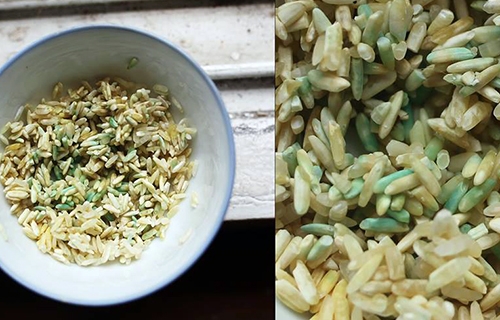 Gạo đổi m&agrave;u xanh ở Đ&agrave; Nẵng do người d&acirc;n chụp lại.