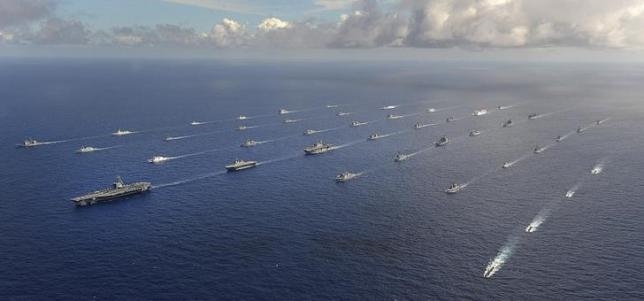 T&agrave;u của c&aacute;c nước tham gia tập trận ở RIMPAC 2014. (Ảnh: Reuters).