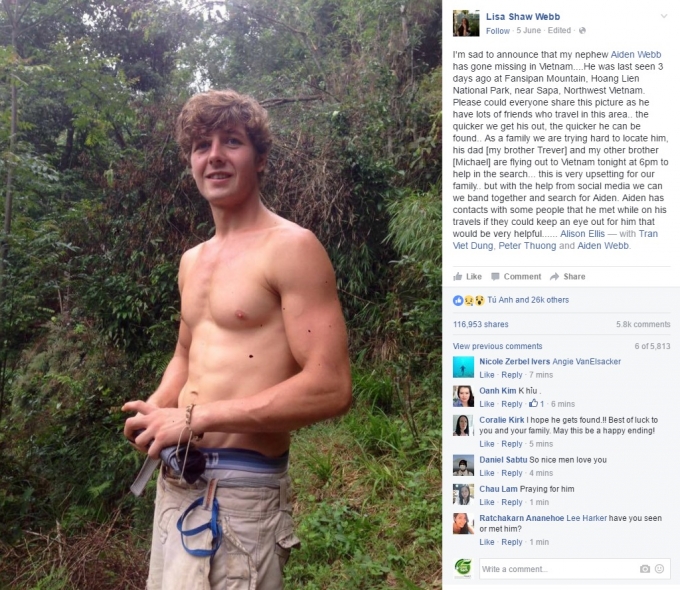 Chia sẻ tr&ecirc;n trang c&aacute; nh&acirc;n Facebooker Lisha Shaw Webb.