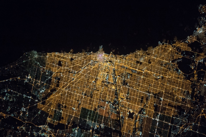 Hồ Erie,&nbsp;Cleveland. (Ảnh: NASA)