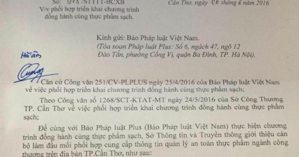 Sở Thông tin và Truyền thông Cần Thơ sẵn sàng vào cuộc cùng chiến dịch Đồng hành cùng thực phẩm sạch.