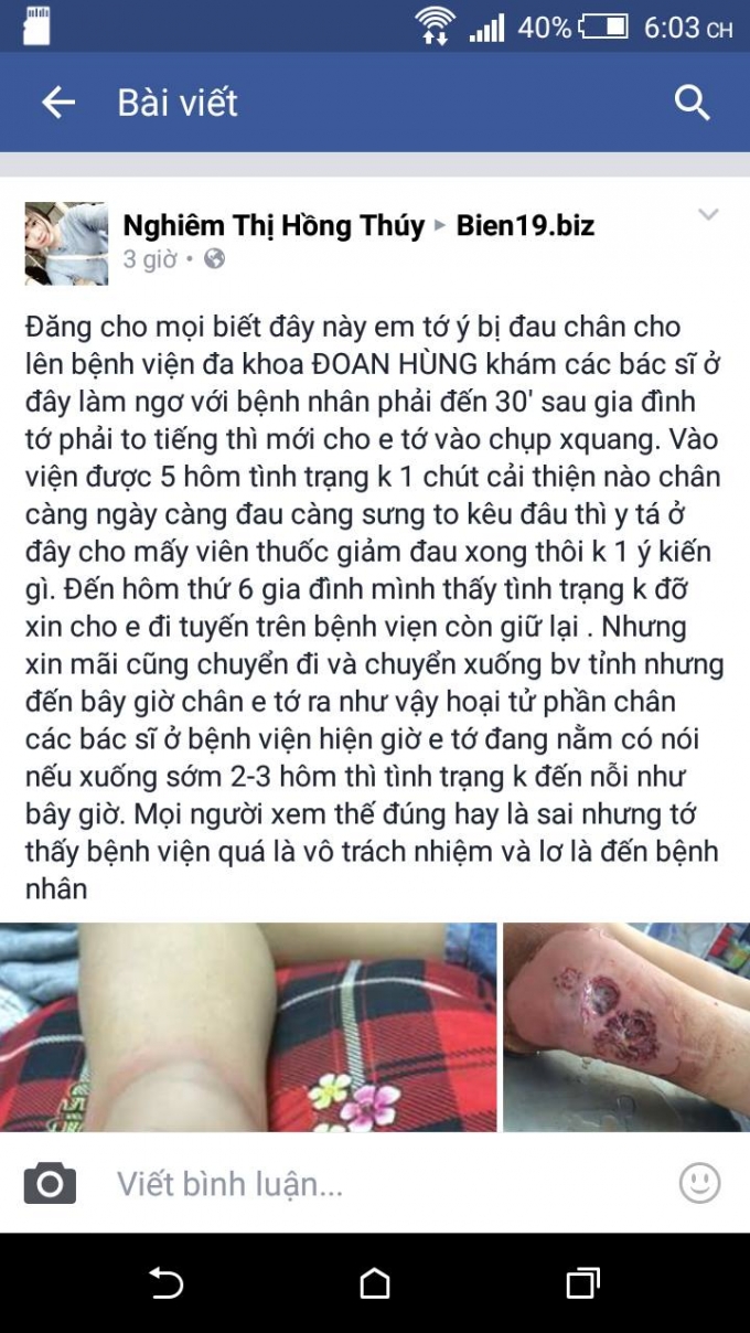 C&acirc;u chuyện về sự tắc tr&aacute;ch của y b&aacute;c sĩ được đăng tải tr&ecirc;n mạng x&atilde; hội thu h&uacute;t ch&uacute; &yacute;. (nguồn: Fb)