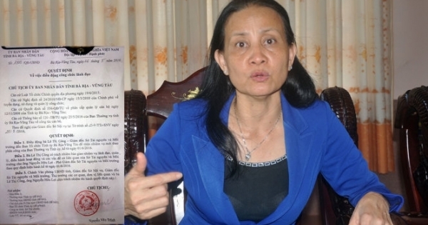 Gặp nữ giám đốc sở TN&MT tỉnh Bà Rịa - Vũng Tàu từ nhiệm, tố sai phạm