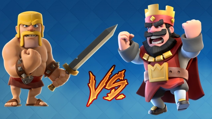 Clash of Clans (tr&aacute;i) v&agrave; Clash Royale (phải) l&agrave; 2 tựa game đ&igrave;nh đ&aacute;m tại Trung Quốc